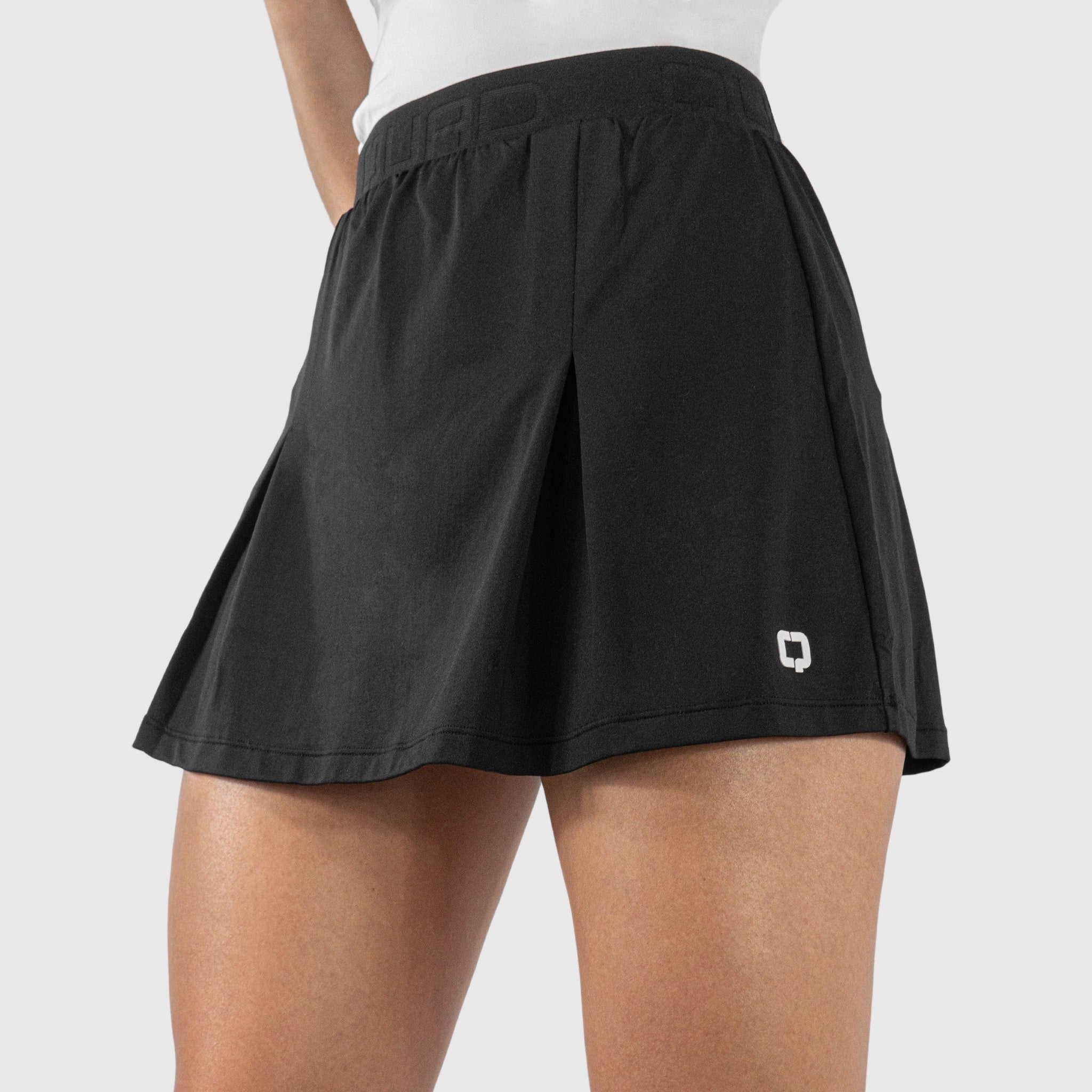 Quad Padel Skirt black front view