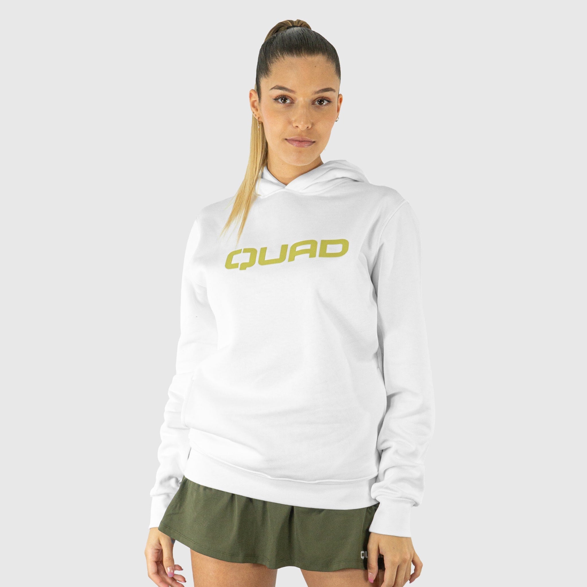 Quad Padel women comfy hoodie white front side