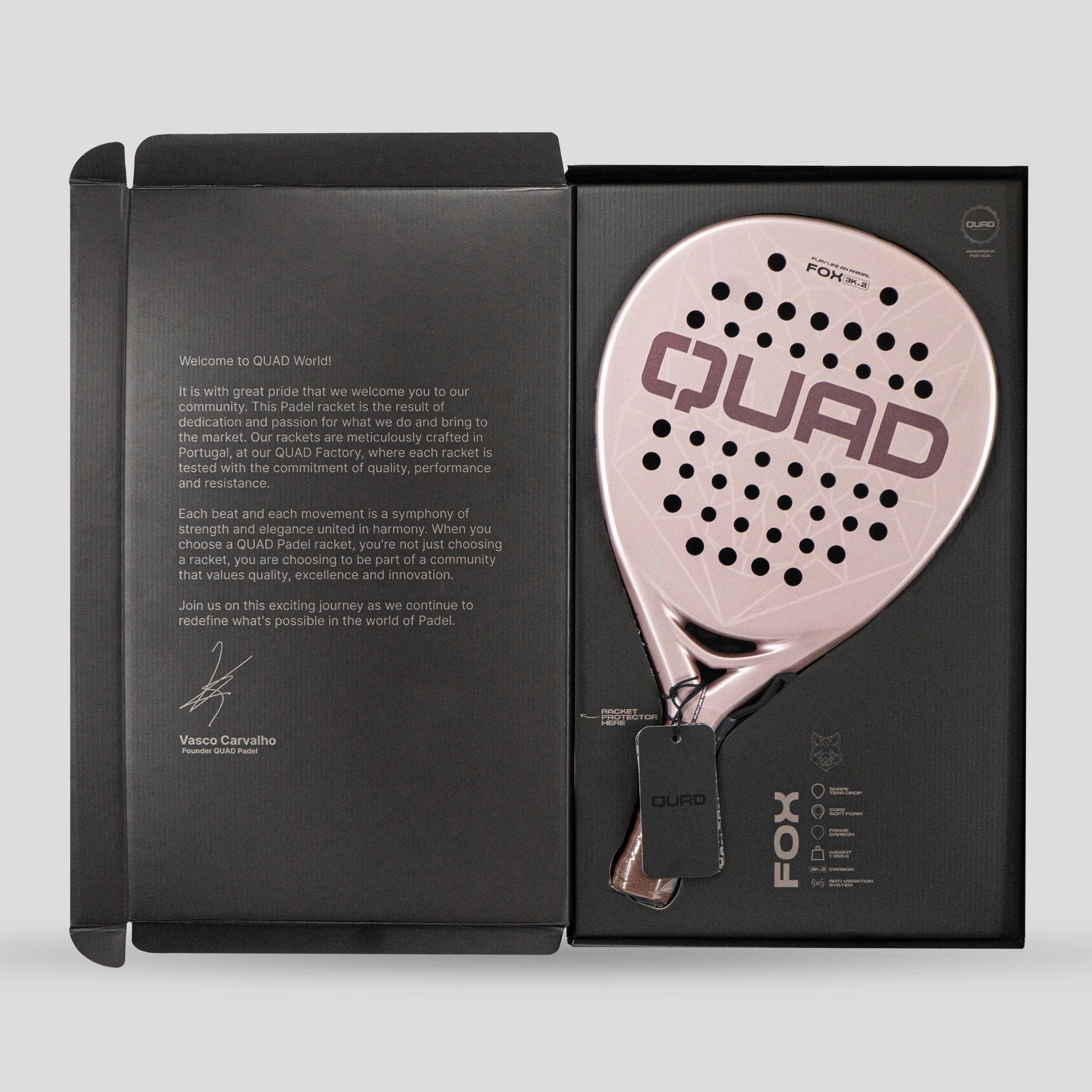 QUAD Fox Padel Racket packaging