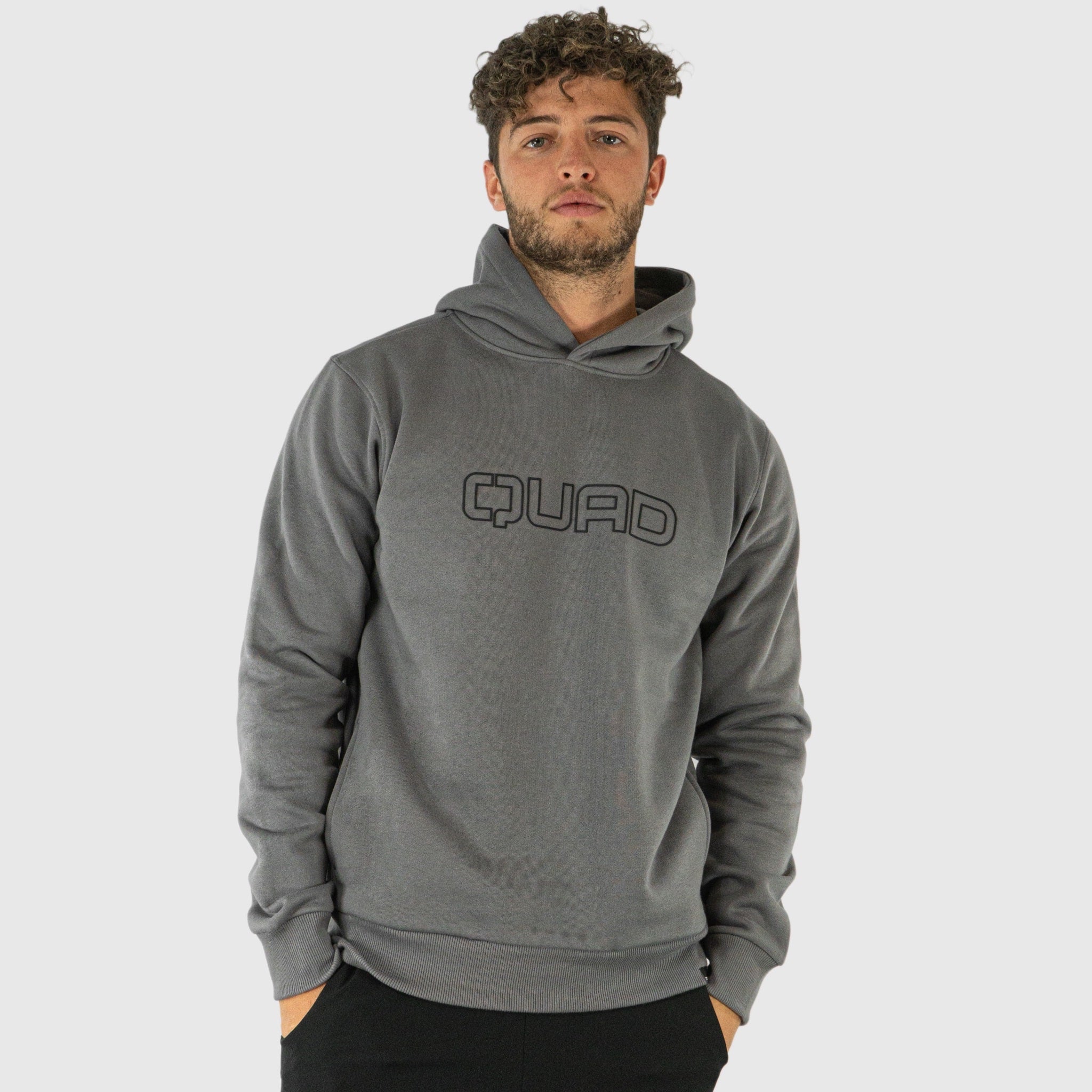 Quad Padel Essential hoodie grey front