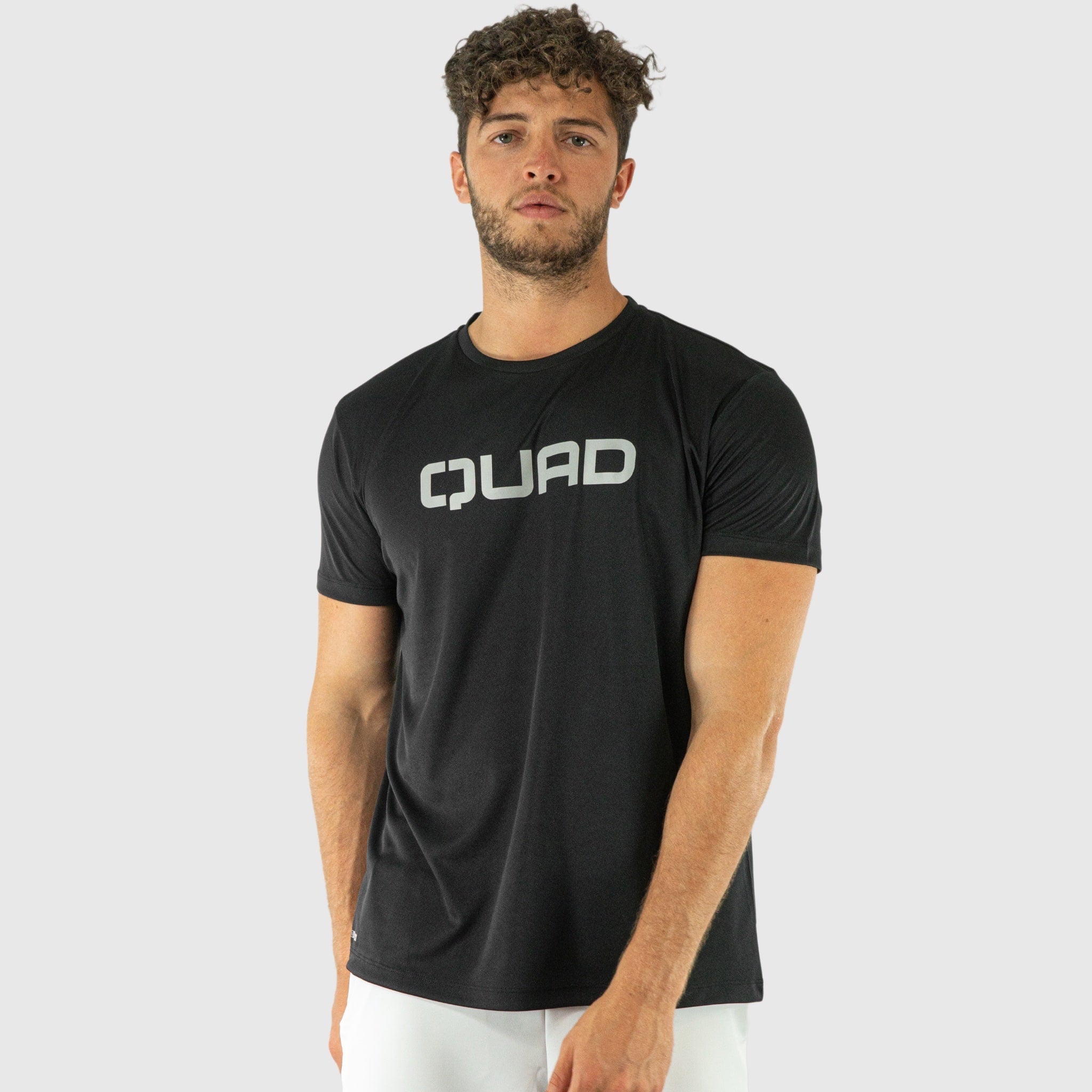 Quad Padel Essential t shirt black front side
