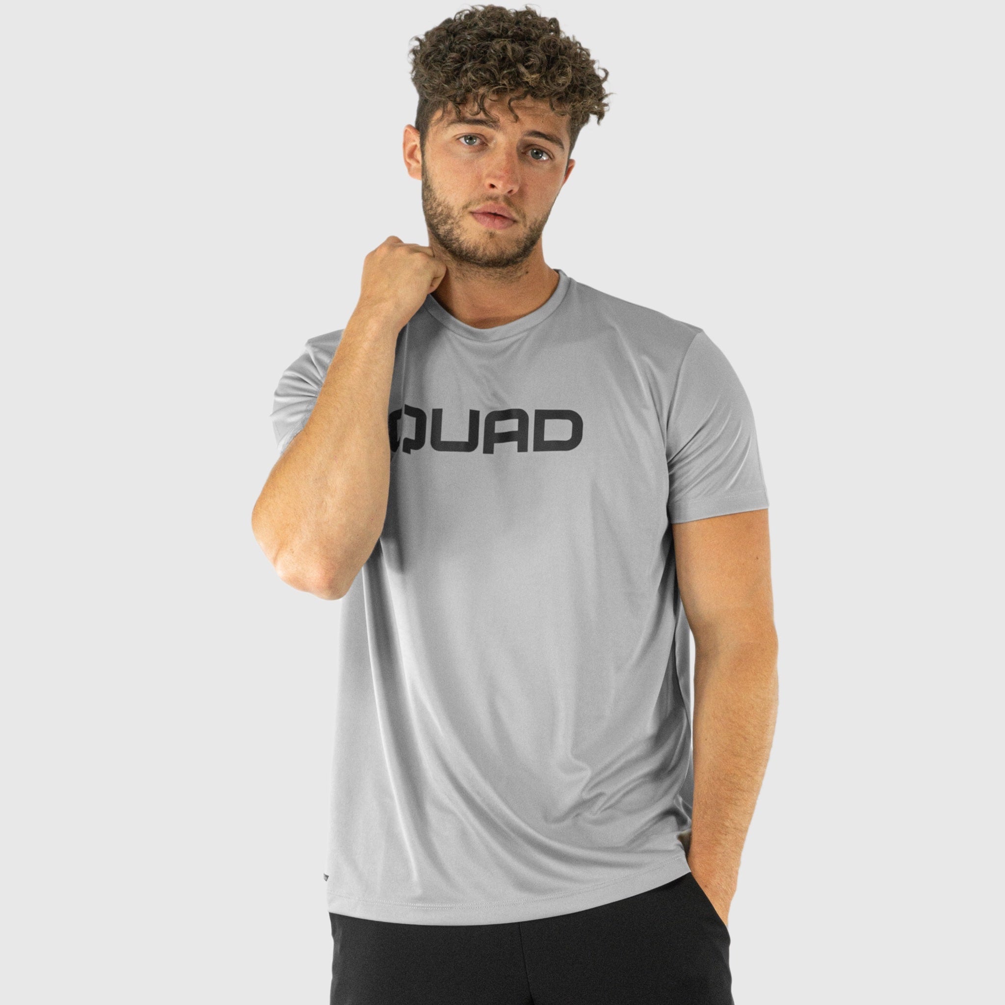 Quad Padel Essential T-Shirt grey front side