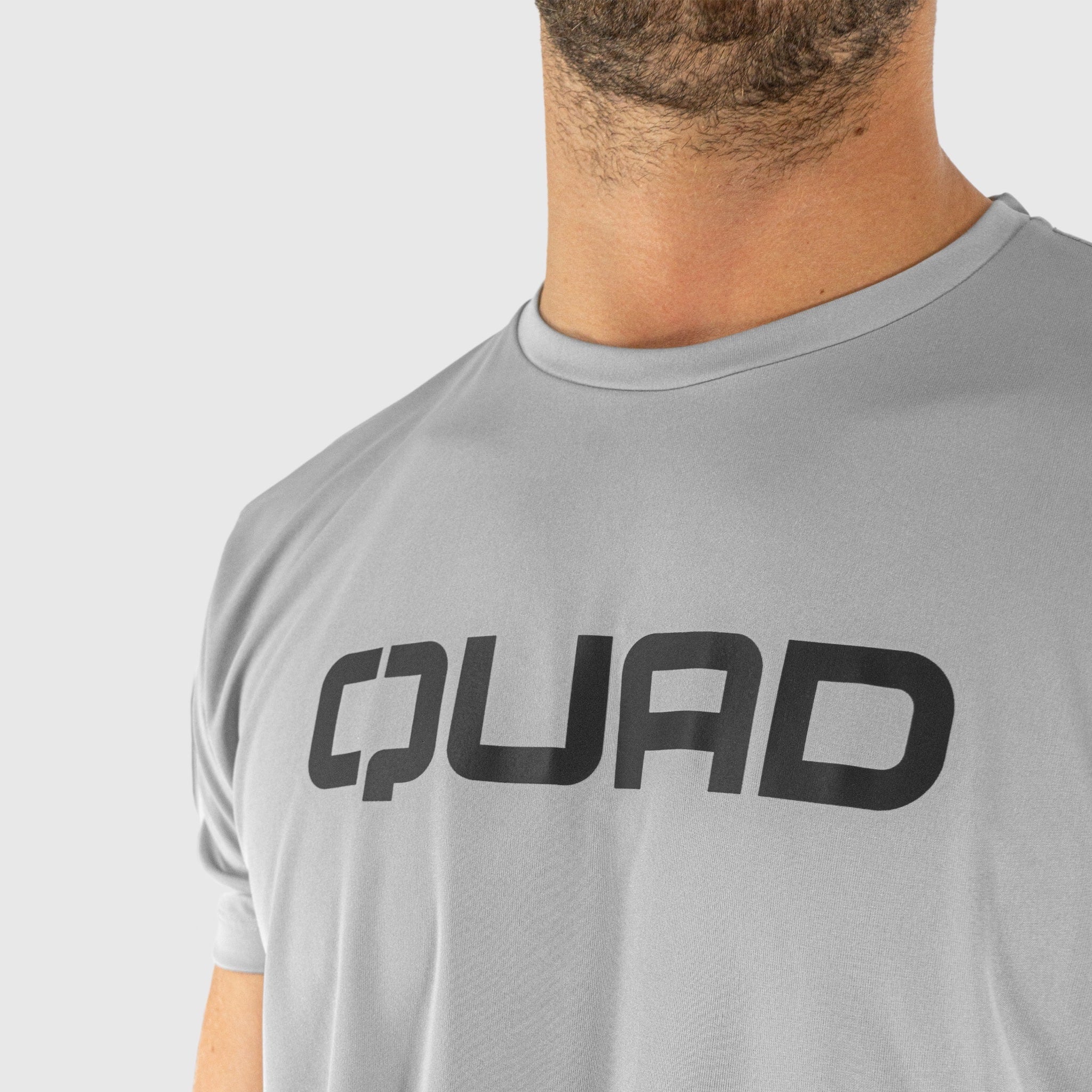 Quad Padel Essential T-Shirt grey logo front