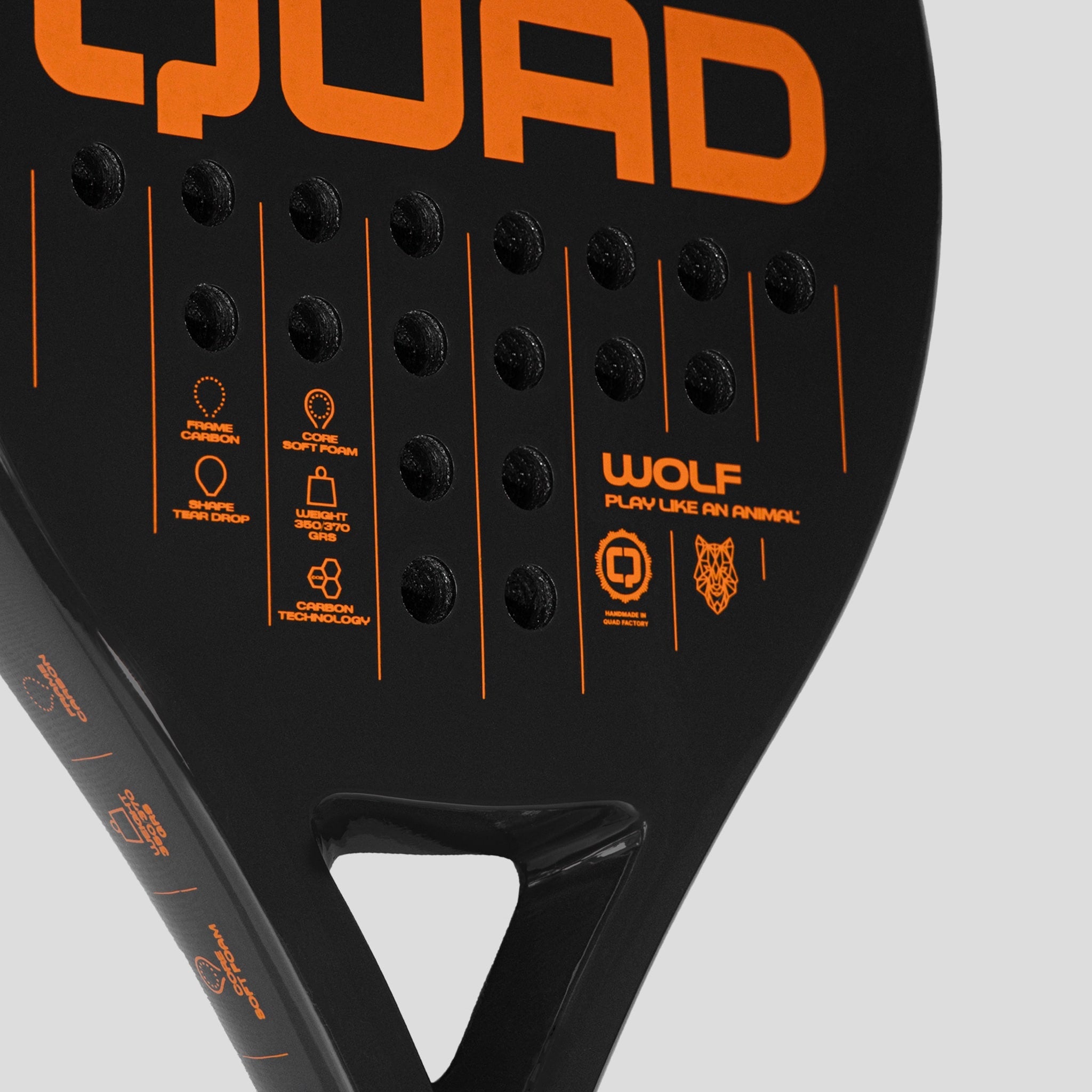 Quad Padel Wolf Racket detail front