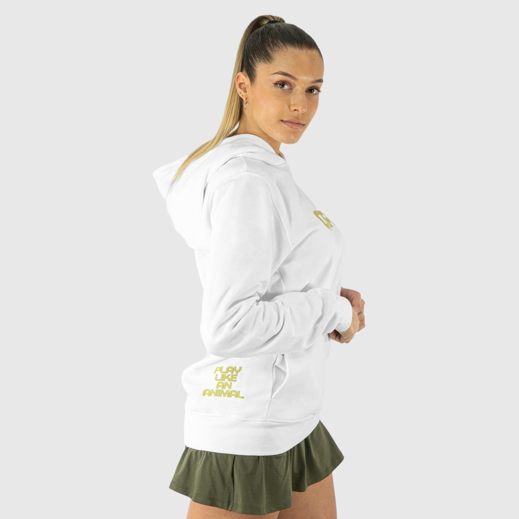 Quad Padel women comfy hoodie white right side