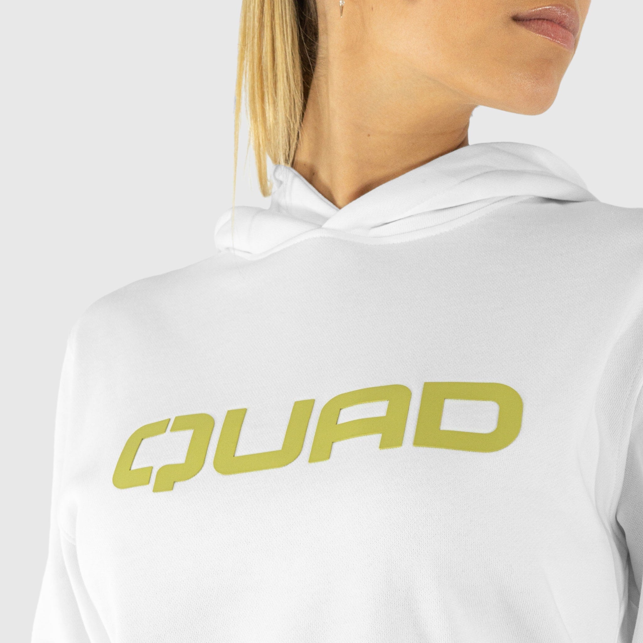 Quad Padel women comfy hoodie white front detail
