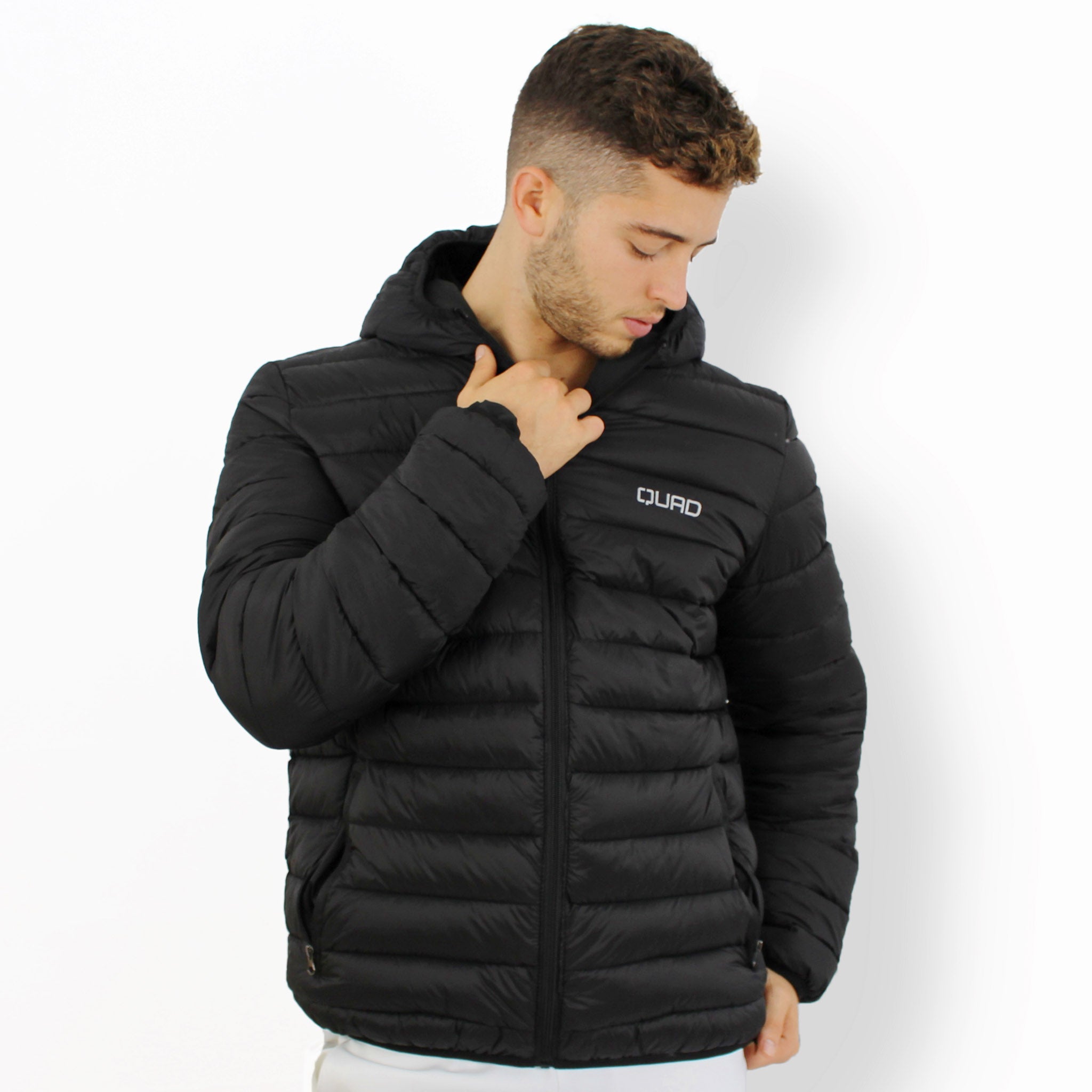 Quilted Reversible Coat Black
