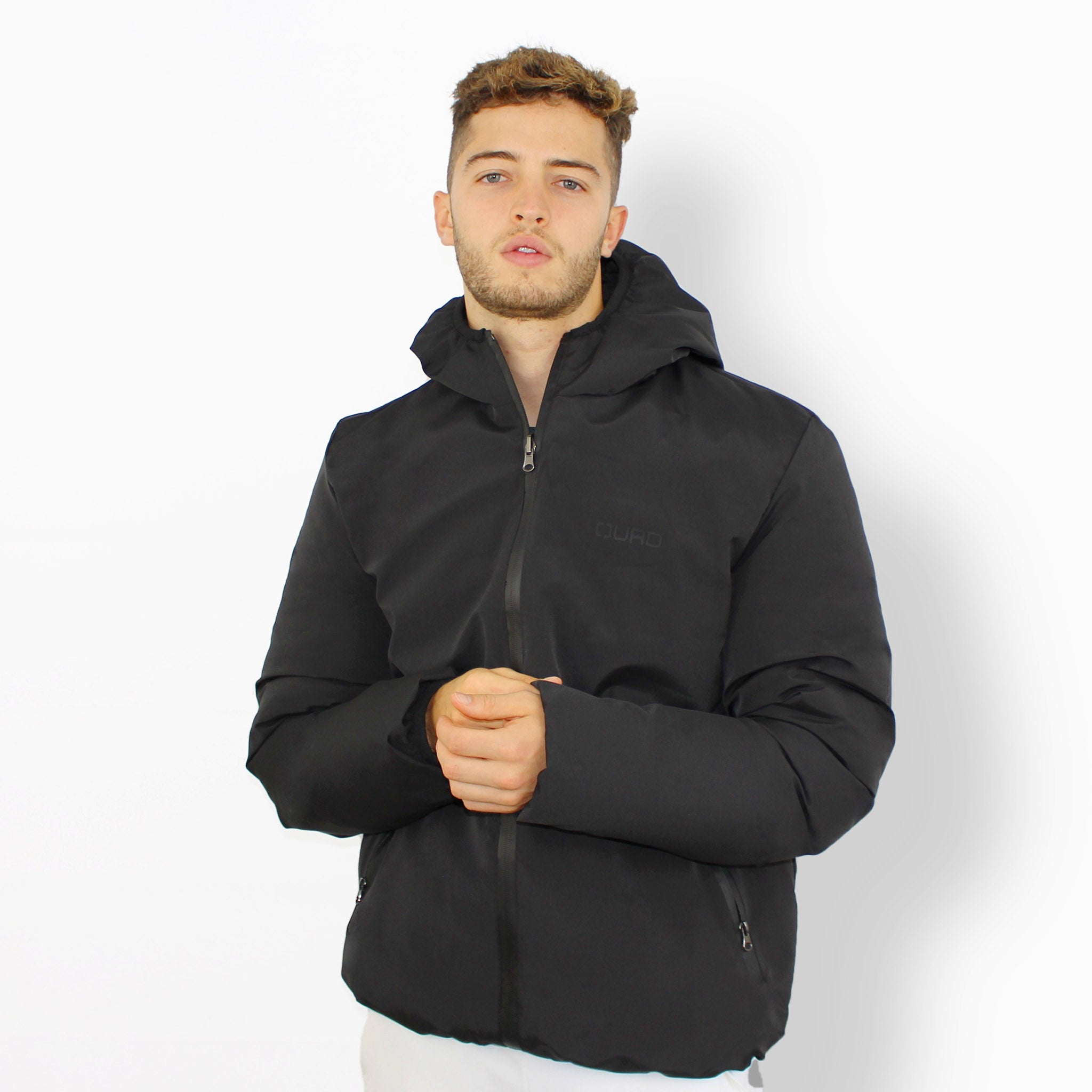 Quilted Reversible Coat Black